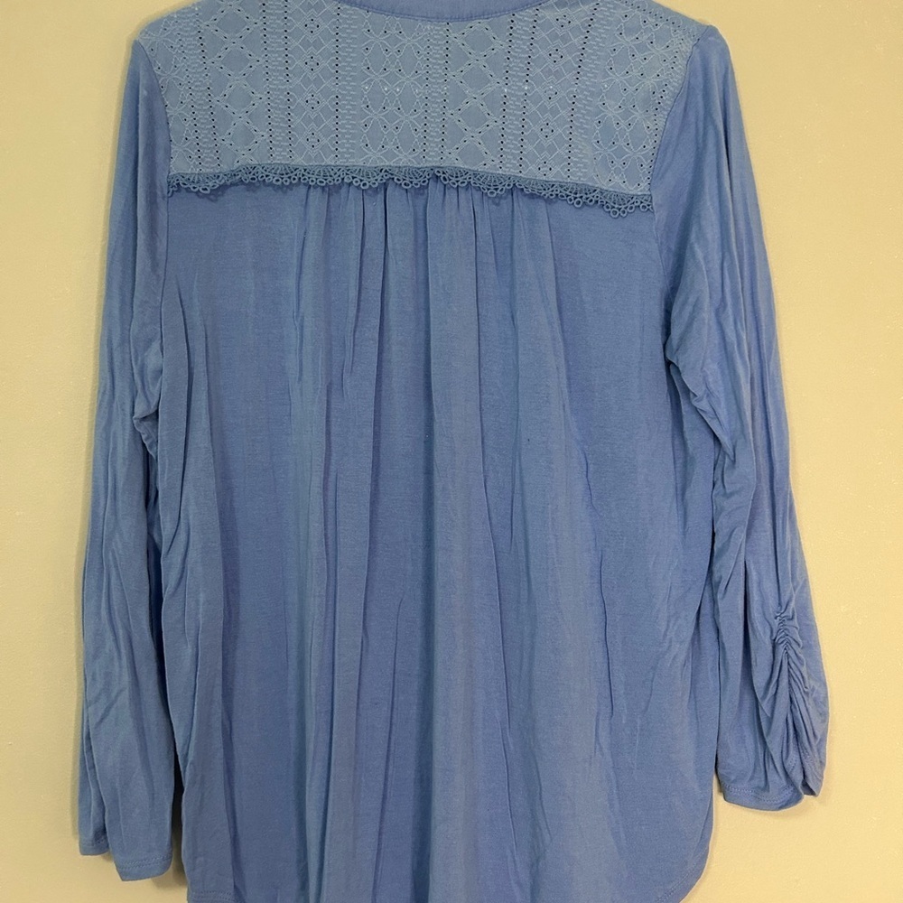 Women's NY Collections Blue Top, Size M - Picture 4 of 5